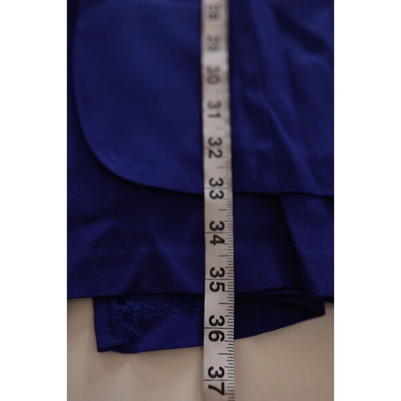 Vintage 80s 90s Tori Alexander Royal Blue Retro Button Down Embroidered Dress 10 - Picture 3 of 12